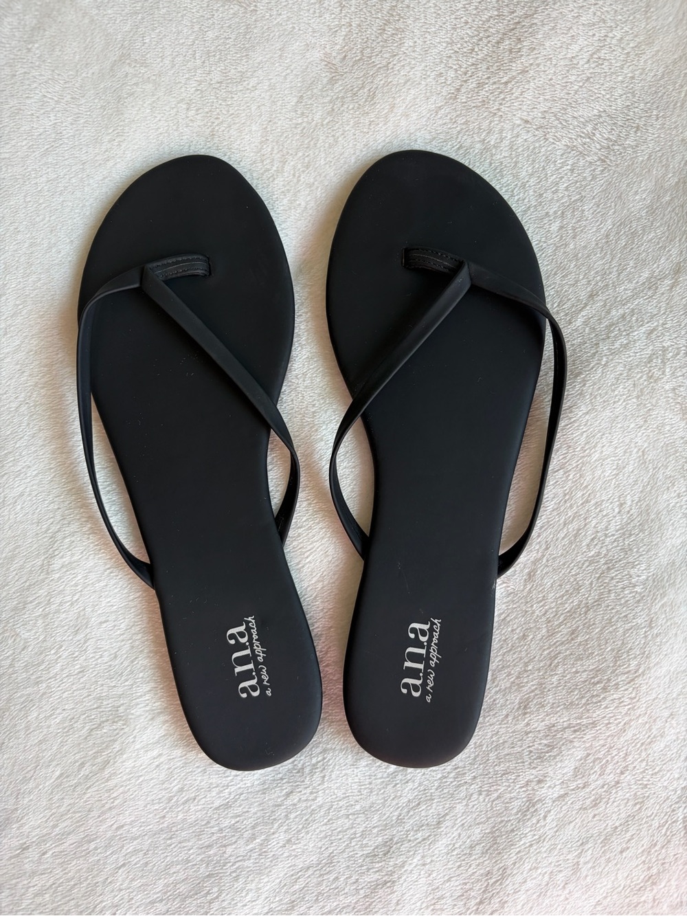 a.n.a Black Slim Thong Sandals